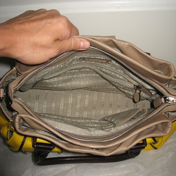 Céline Blossom Yellow/Beige/Brown Leather Satchel - Picture 7 of 8